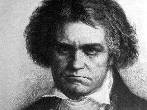 Beethoven- Brahms was a little scared of him, but Schumann was not. Schumann probably never saw this picture…