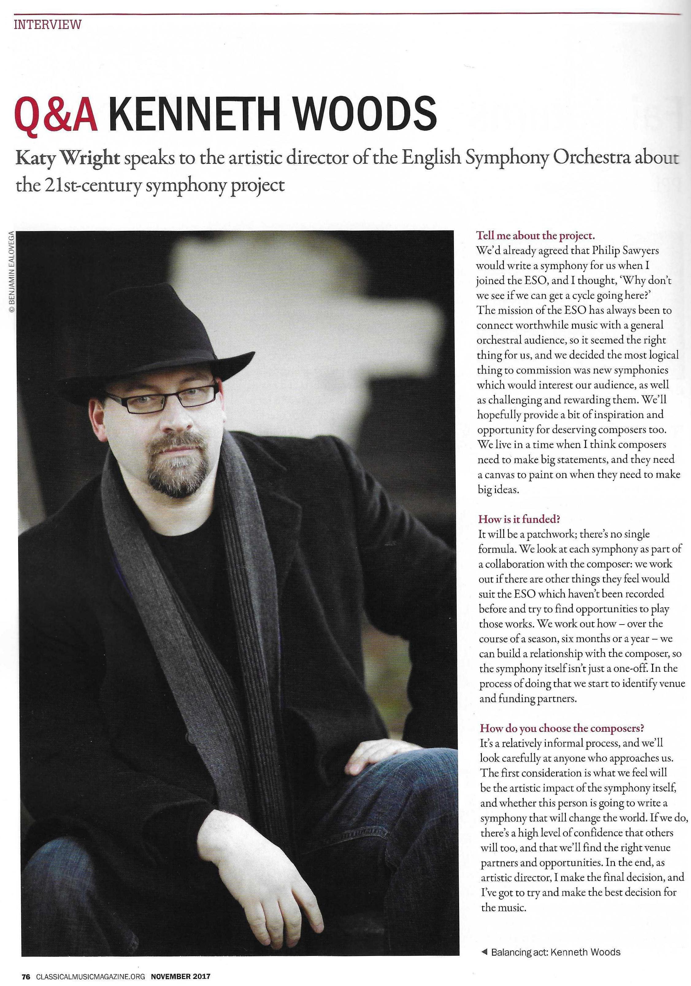 Classical Music Magazine- KW on the 21CSP